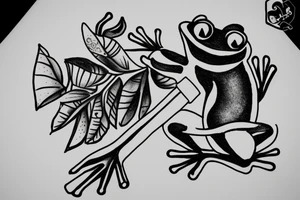 just one frog smoking a cigar tattoo idea
