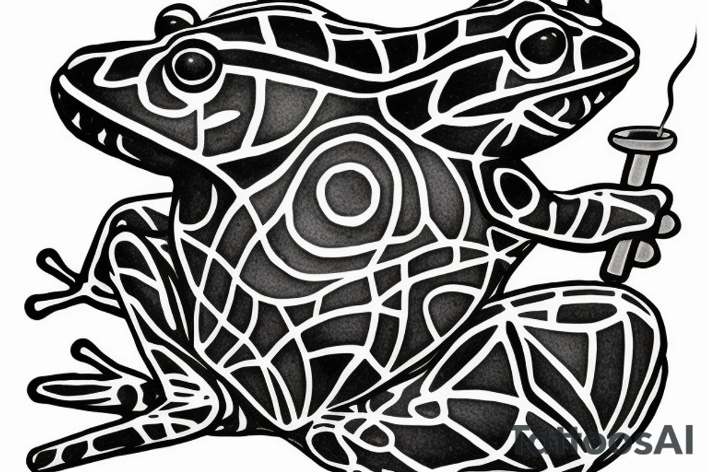 just one frog smoking a cigar tattoo idea