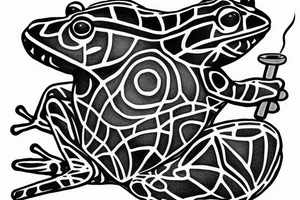just one frog smoking a cigar tattoo idea