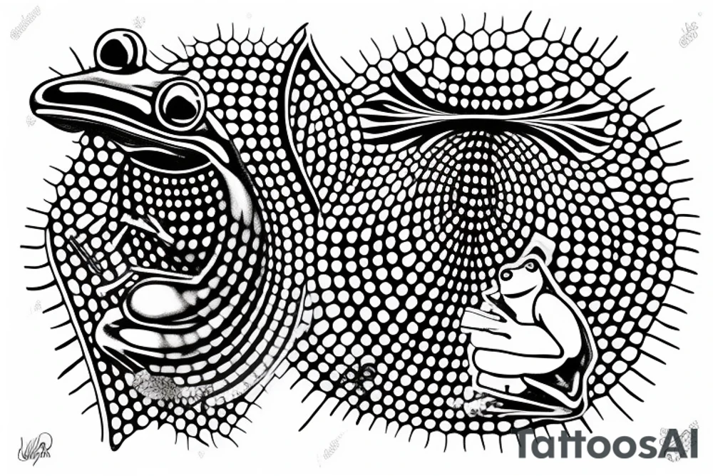 just one frog smoking a cigar tattoo idea