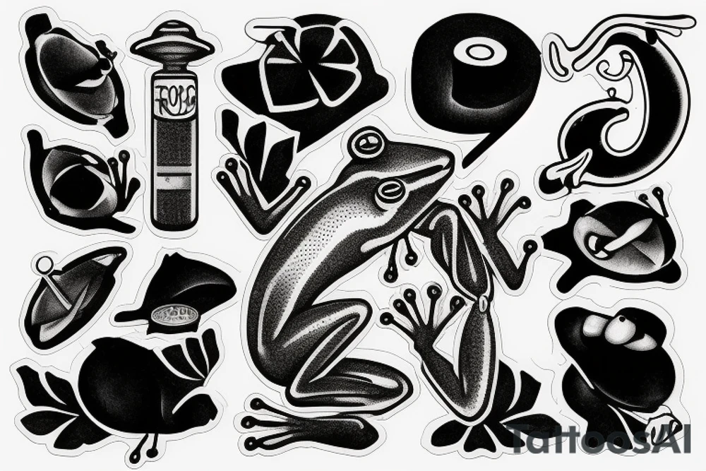 just one frog smoking a cigar tattoo idea