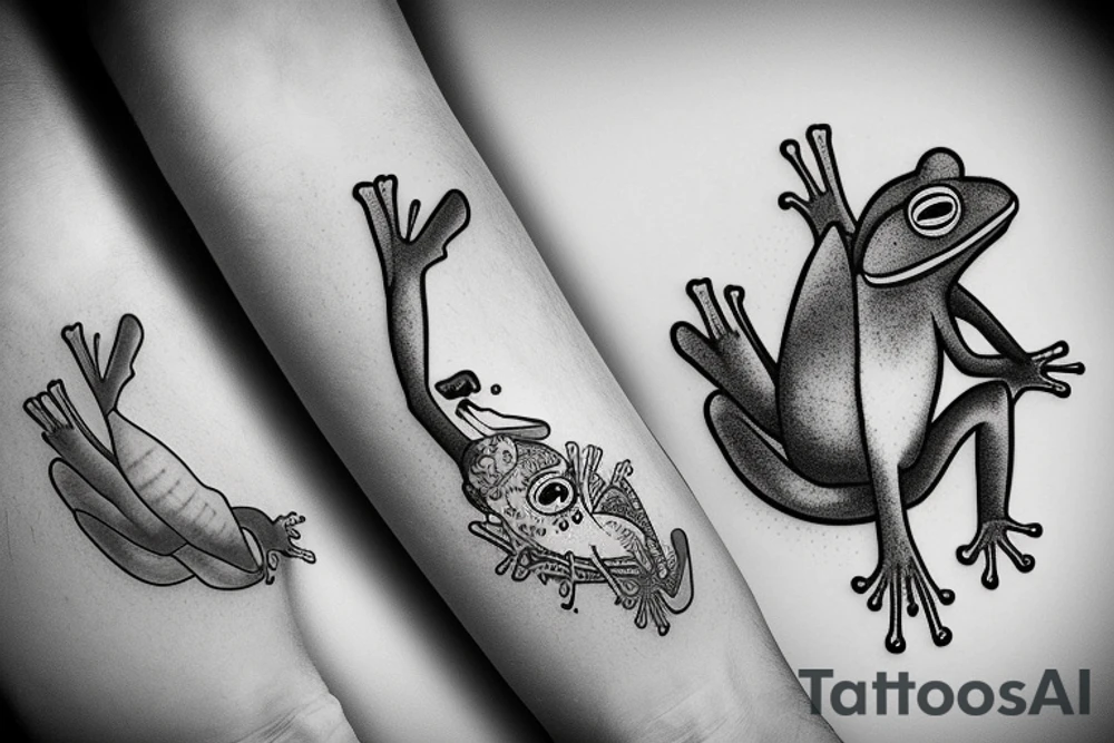 just one frog smoking a cigar tattoo idea