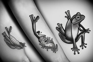 just one frog smoking a cigar tattoo idea