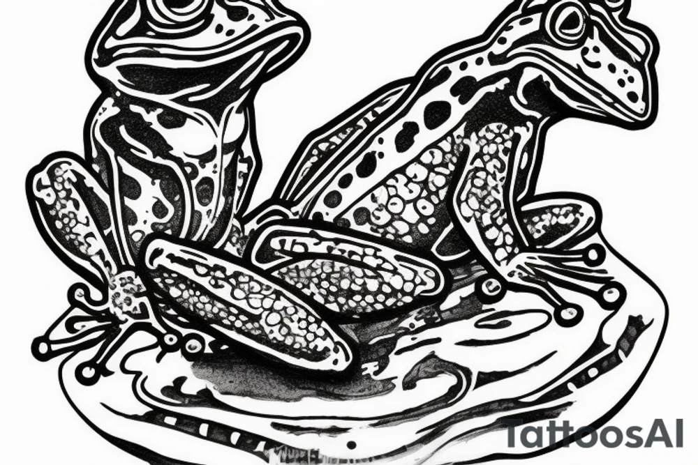 just one frog smoking a cigar tattoo idea