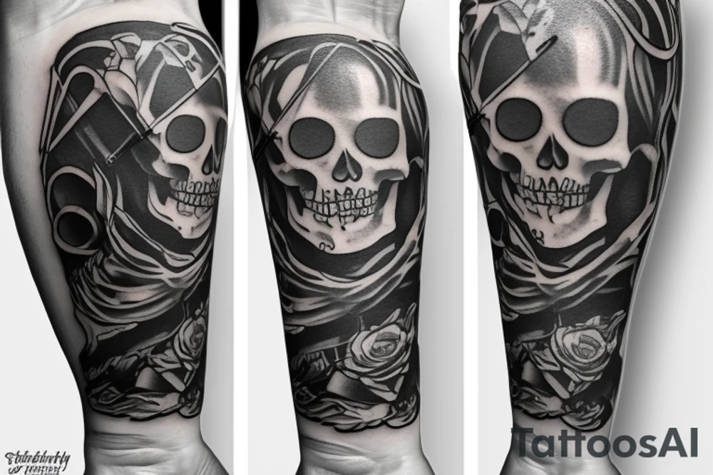 a skeleton standing on a hour glass while playing a violin tattoo idea a skeleton standing on a hour glass while playing a violin tattoo idea