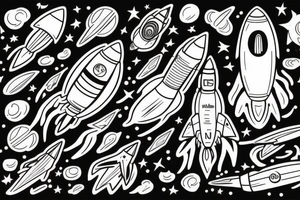 Rocket takes off into the past tattoo idea