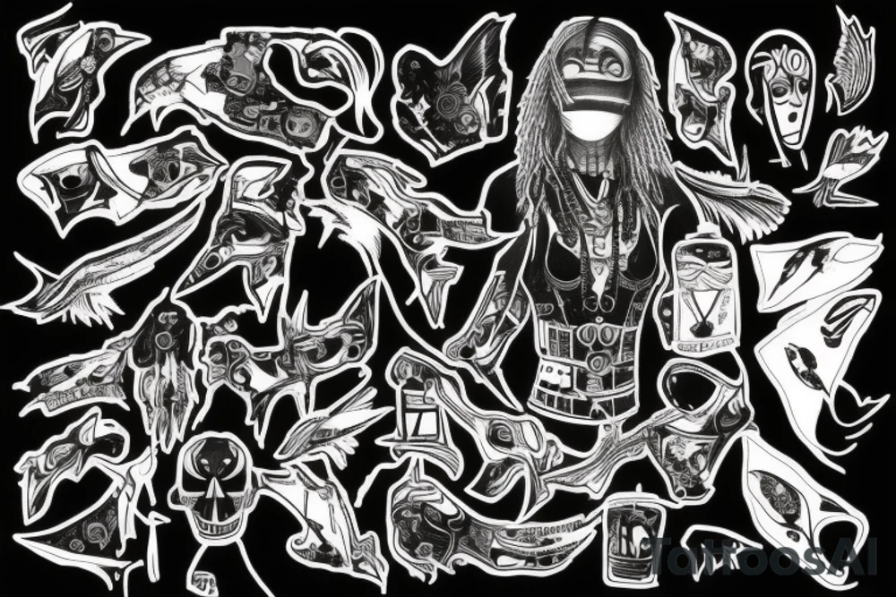 crow cyberpunk tattoo idea