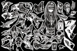 crow cyberpunk tattoo idea