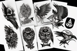 crow cyberpunk tattoo idea