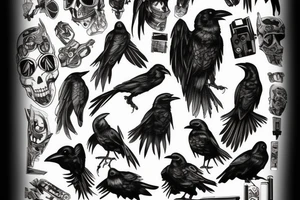 raven cyberpunk tattoo idea