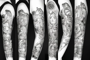 woman steampunk tattoo idea