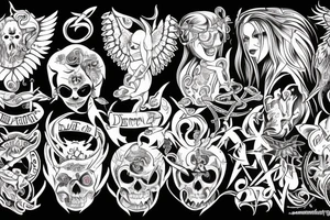 demon and angel tattoo idea