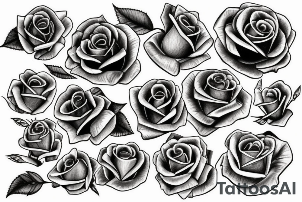 rose with mechanic parts tattoo idea
