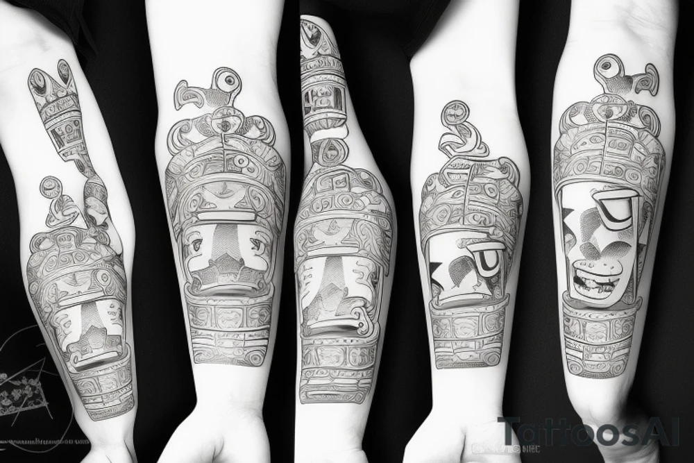 symmetric white beer bottle tattoo idea