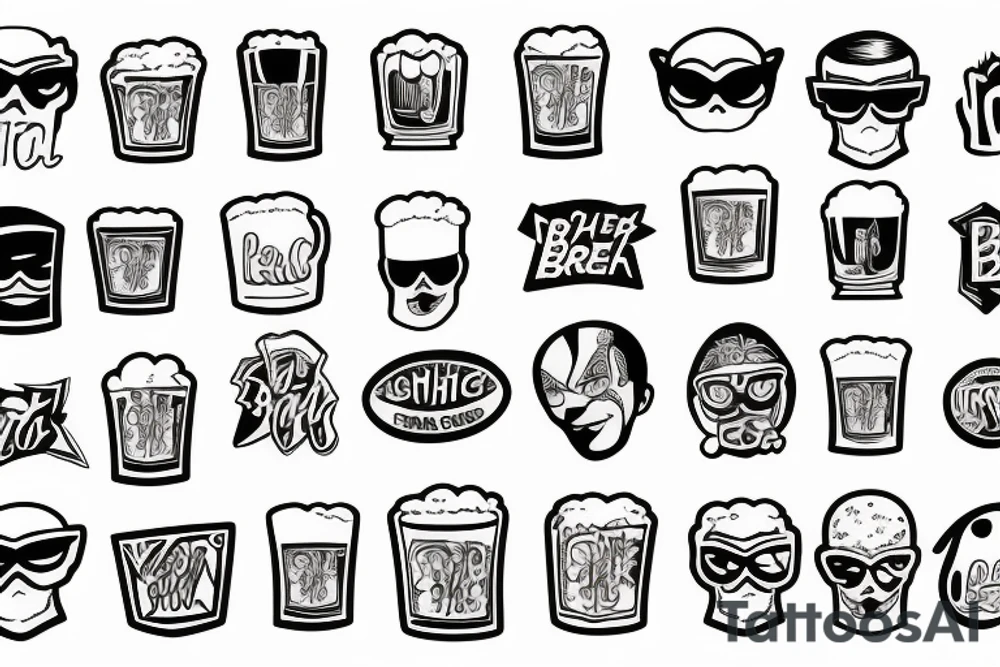 symmetric bright beer tattoo idea