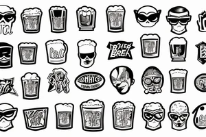 symmetric bright beer tattoo idea