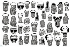 symmetric bright beer tattoo idea