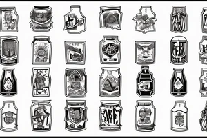 symmetric empty beer bottle tattoo idea