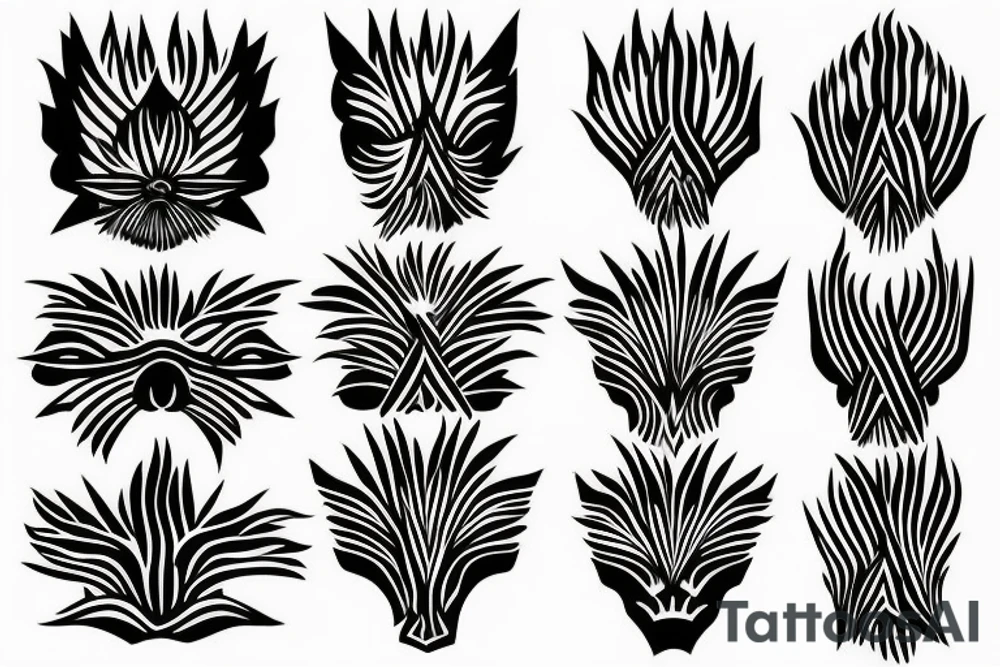 symmetric grass halms tattoo idea