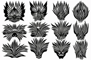 symmetric grass halms tattoo idea