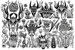 symmetric grass halms tattoo idea