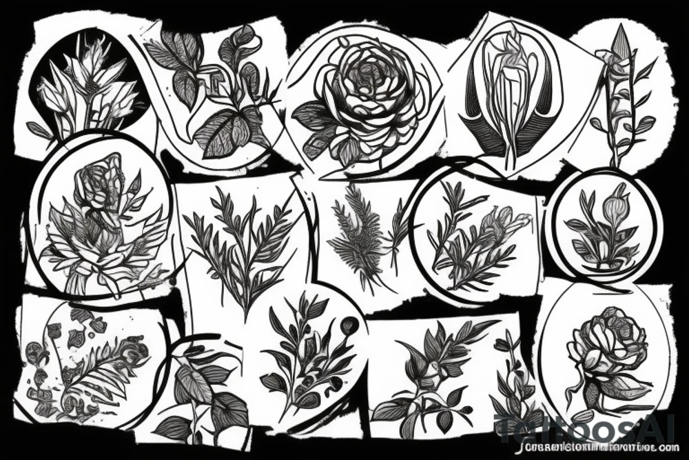 symmetric hops plant tattoo idea