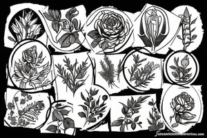 symmetric hops plant tattoo idea