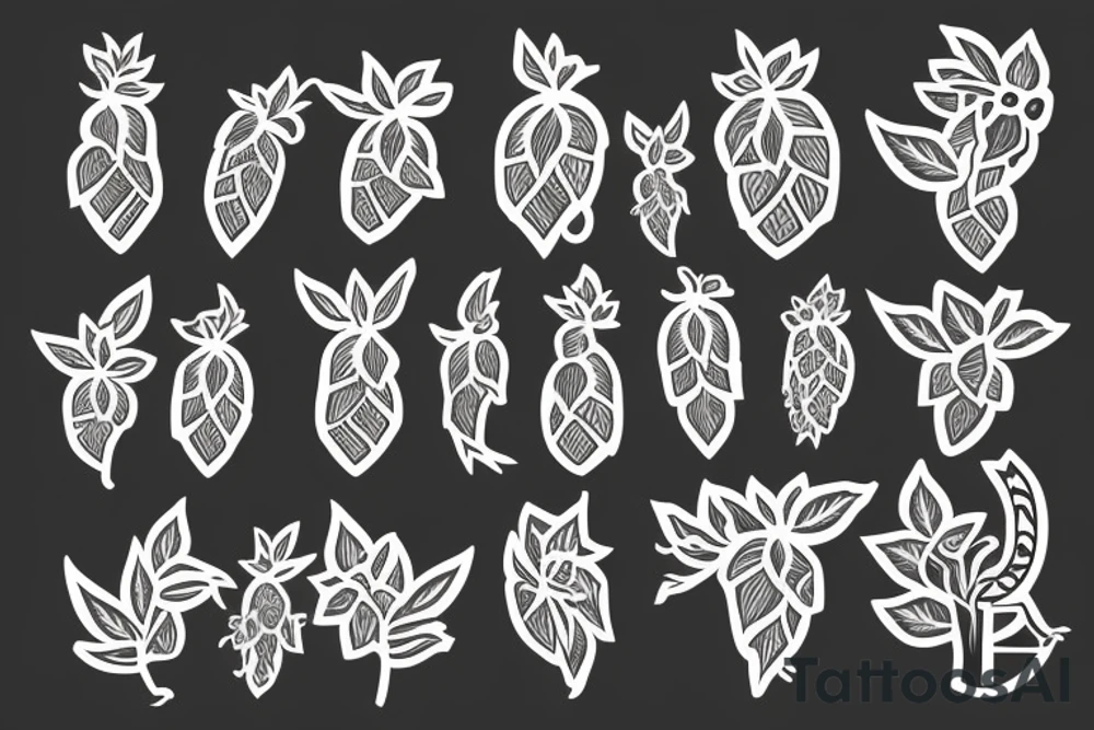 symmetric hops plant tattoo idea