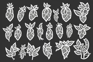 symmetric hops plant tattoo idea