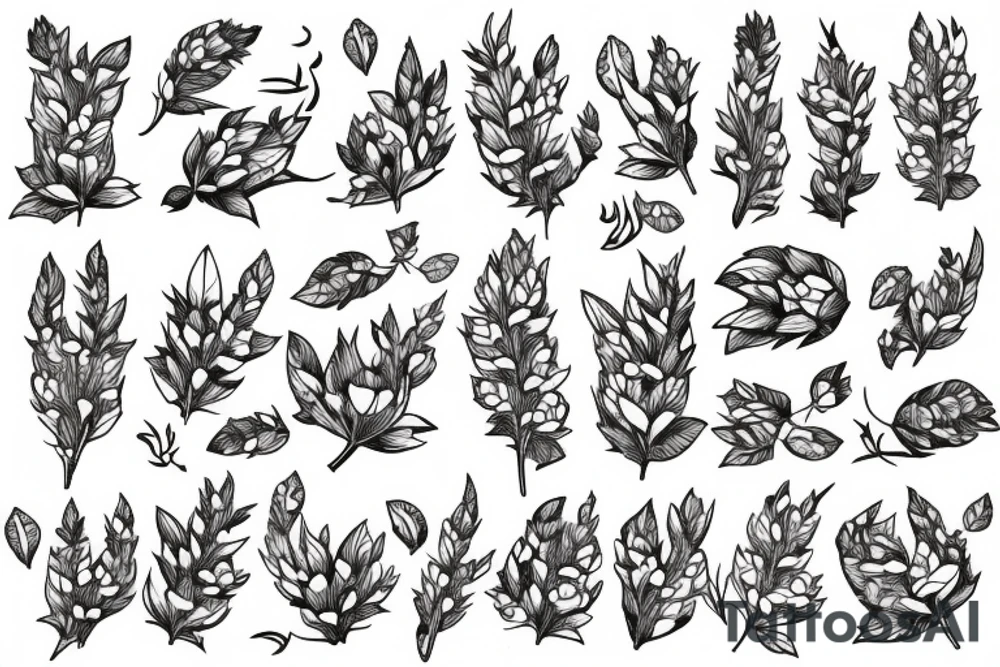 symmetric hops plant tattoo idea