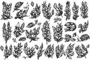 symmetric hops plant tattoo idea