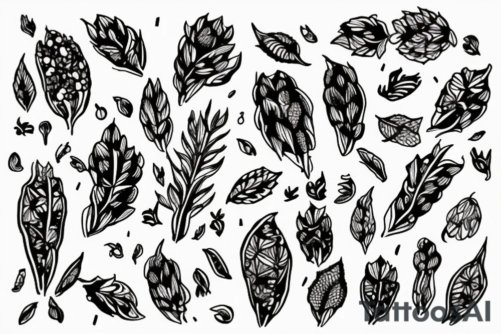 symmetric hops plant tattoo idea