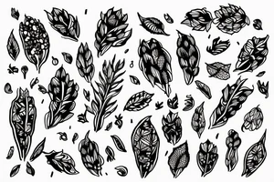 symmetric hops plant tattoo idea