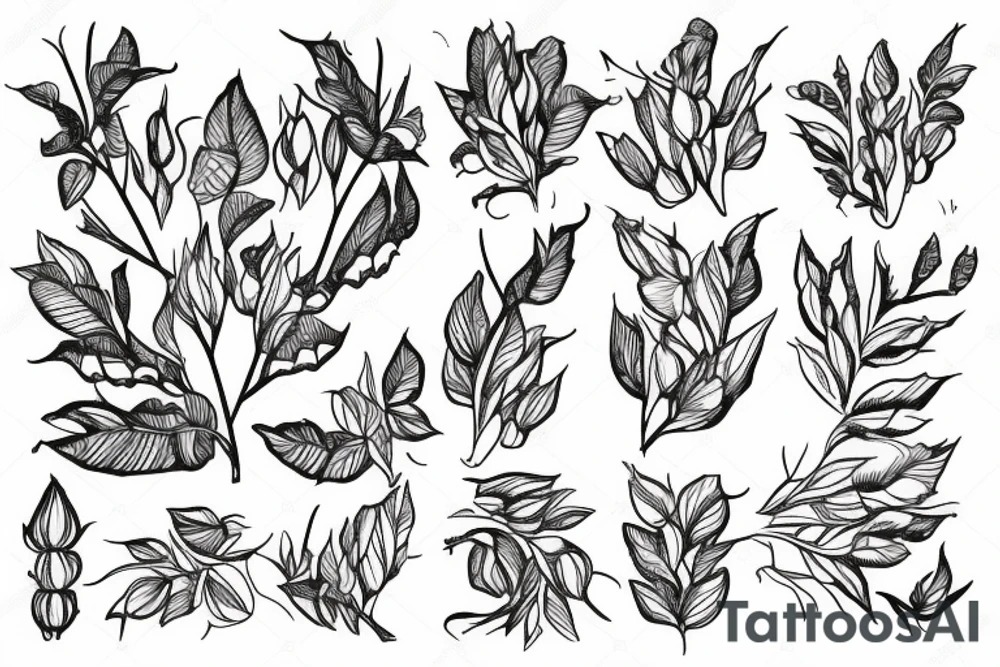 symmetric hops plant tattoo idea