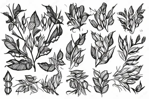 symmetric hops plant tattoo idea