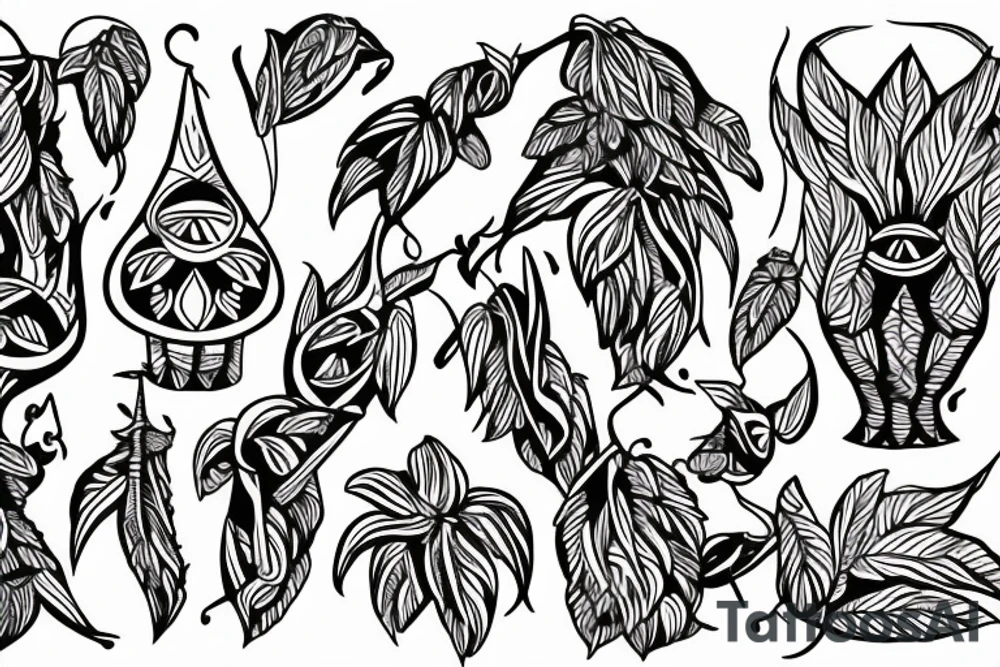 symmetric hops plant tattoo idea