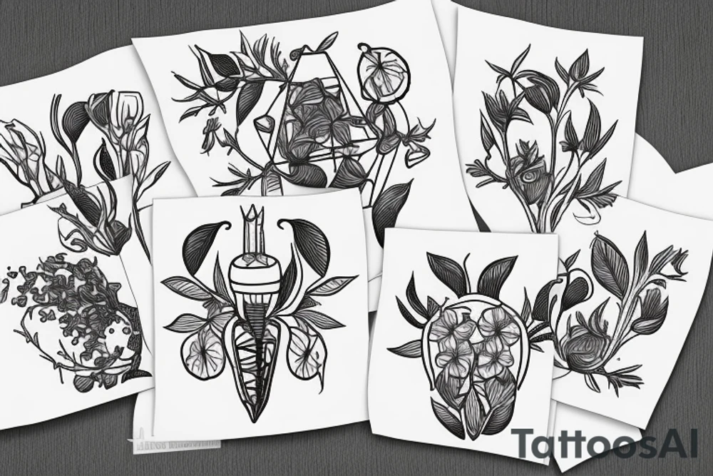 symmetric hops plant tattoo idea