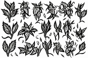 symmetric hops plant tattoo idea