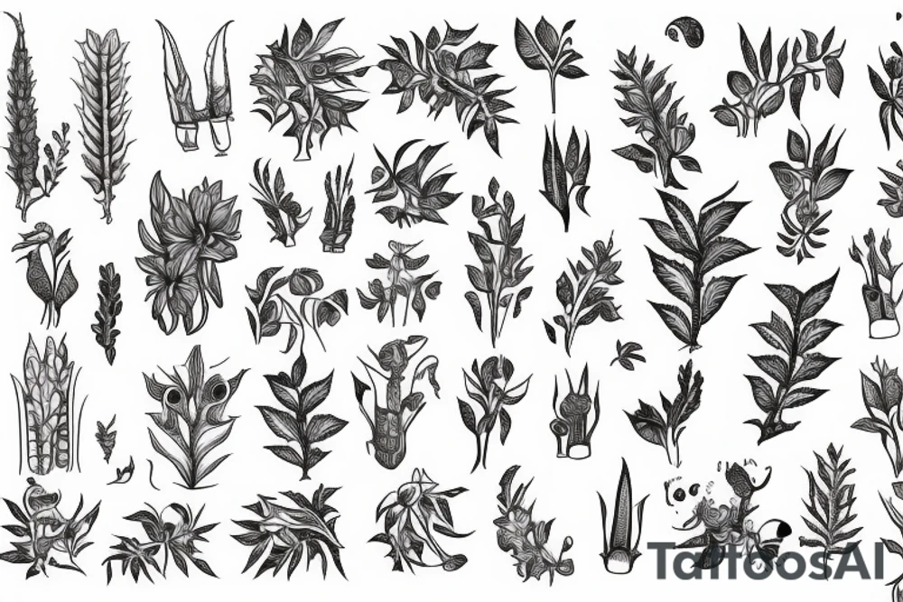 symmetric hops plant tattoo idea