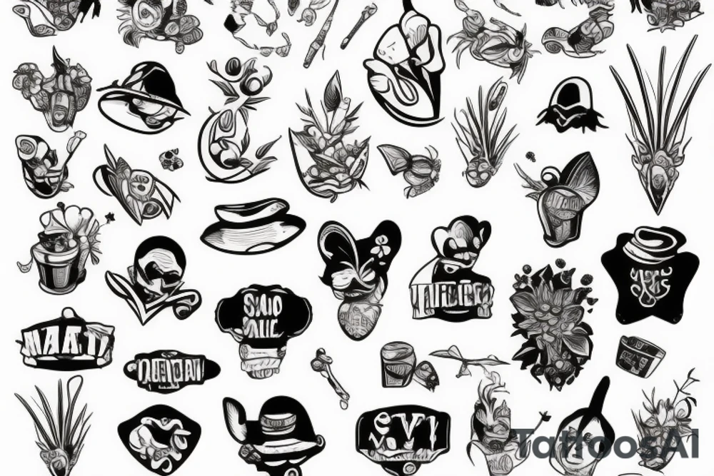 hops and malt tattoo idea