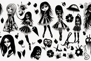 goth girl cosplay tattoo idea