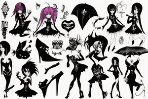 goth femdomz cosplay tattoo idea
