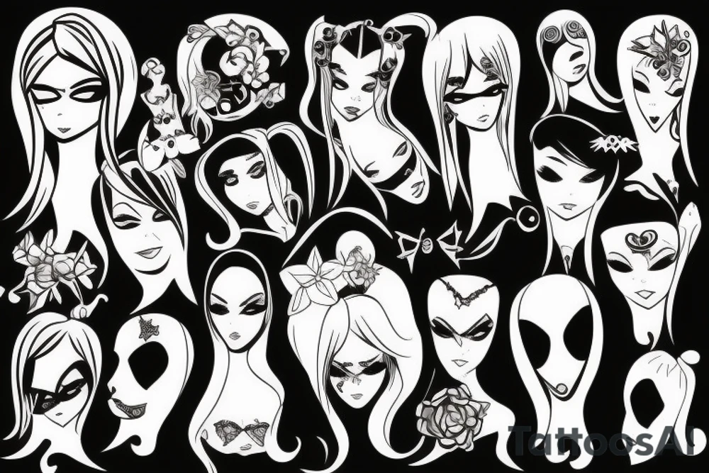 goth femdomz cosplay tattoo idea
