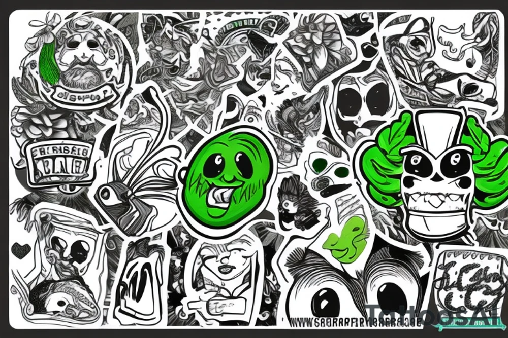 hops green tattoo idea