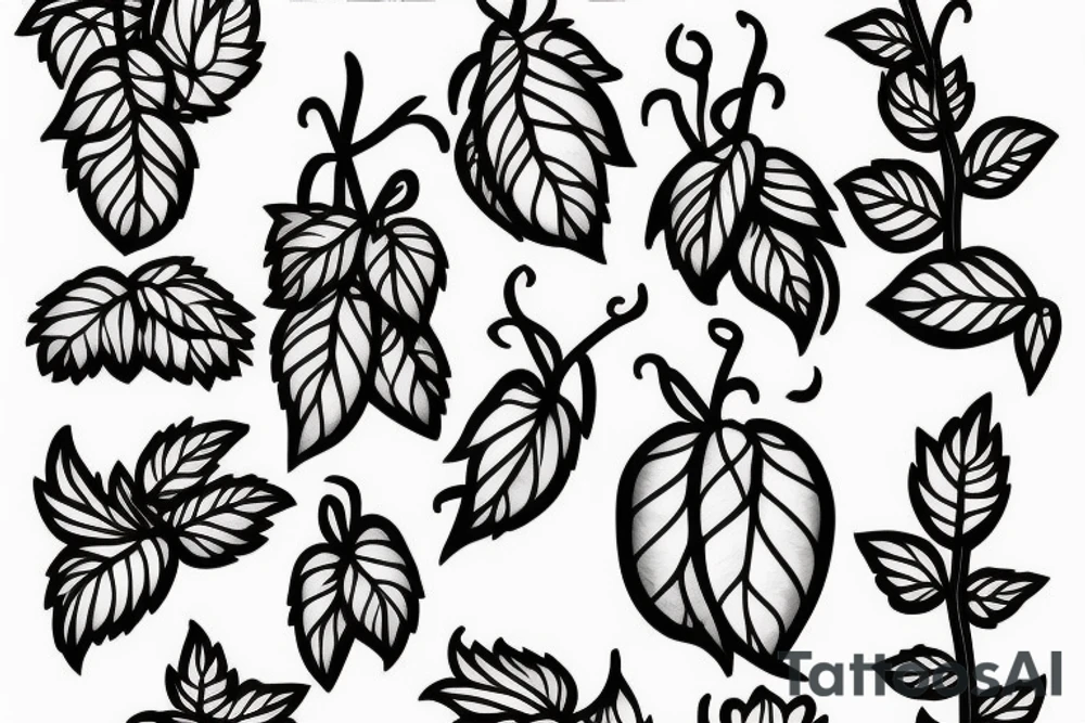 hop plant tattoo idea