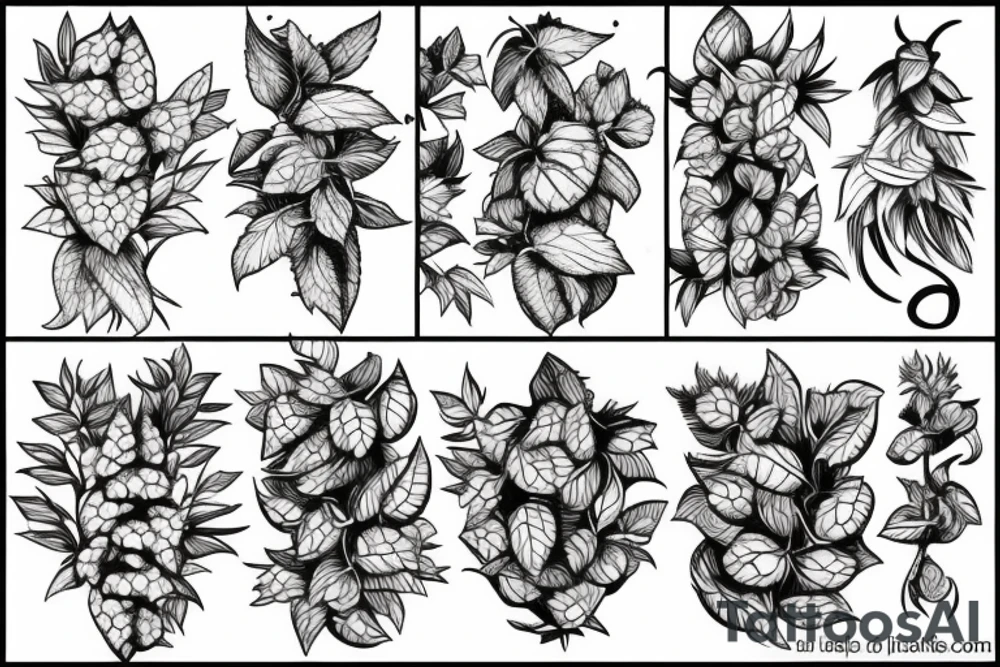 hop plant tattoo idea