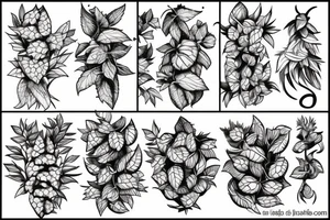hop plant tattoo idea