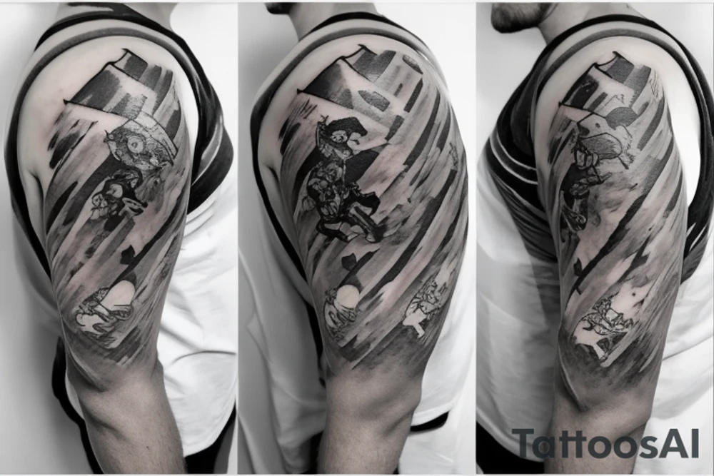 кот мудрец в кружении маленьких котят думает о жизни куря трубку tattoo idea