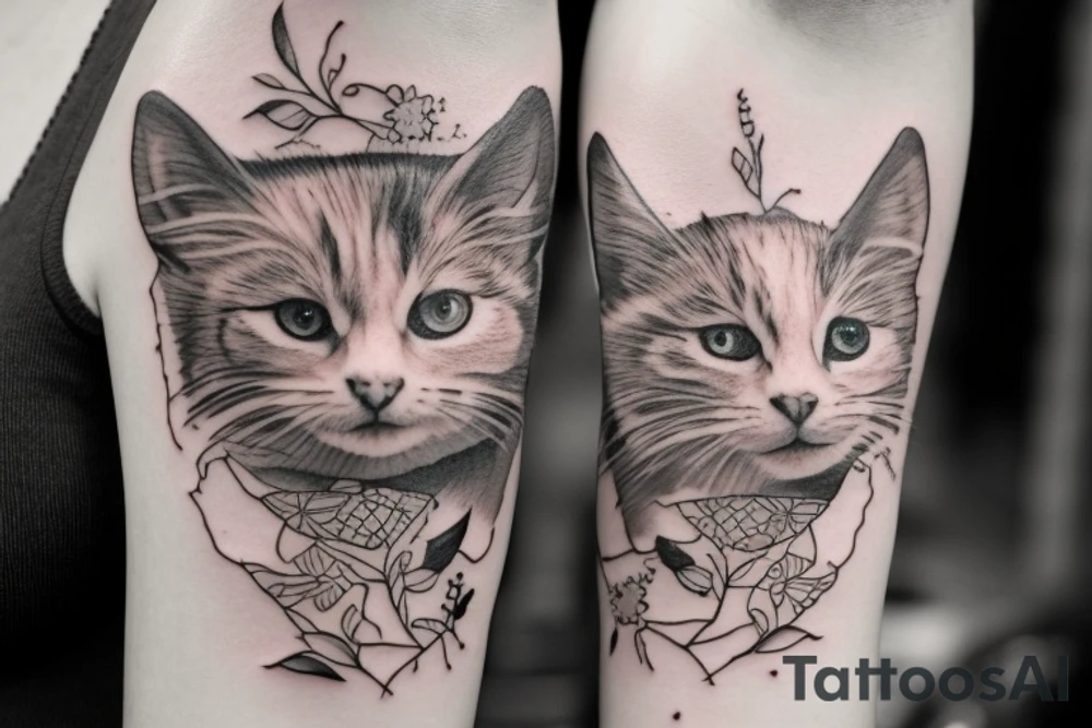 кот мудрец в кружении маленьких котят думает о жизни куря трубку tattoo idea кот мудрец в кружении маленьких котят думает о жизни куря трубку tattoo idea
