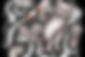 old gray cat smoking cigars and teaching little kittens in heaven tattoo idea